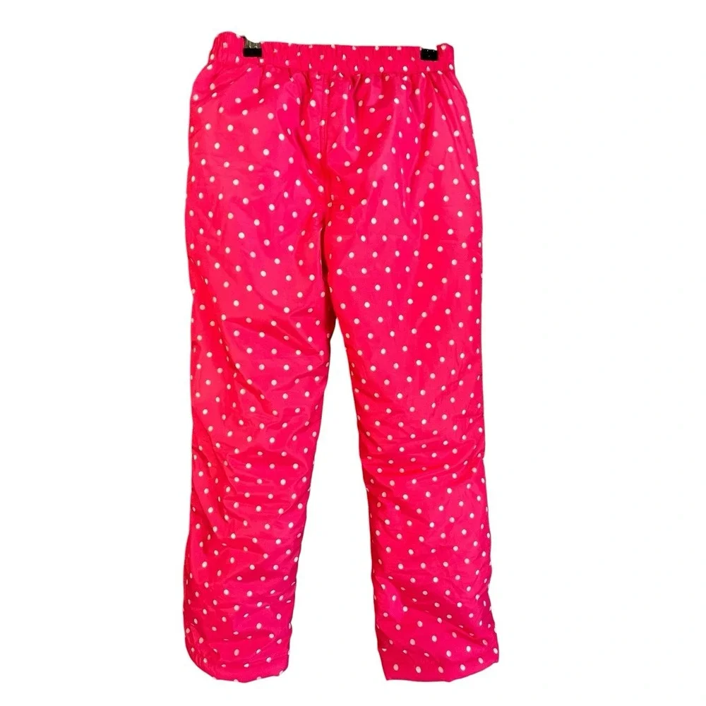 Girls Gymboree Snow Ski Pants Pink White Polka Dots Size Large 10-12